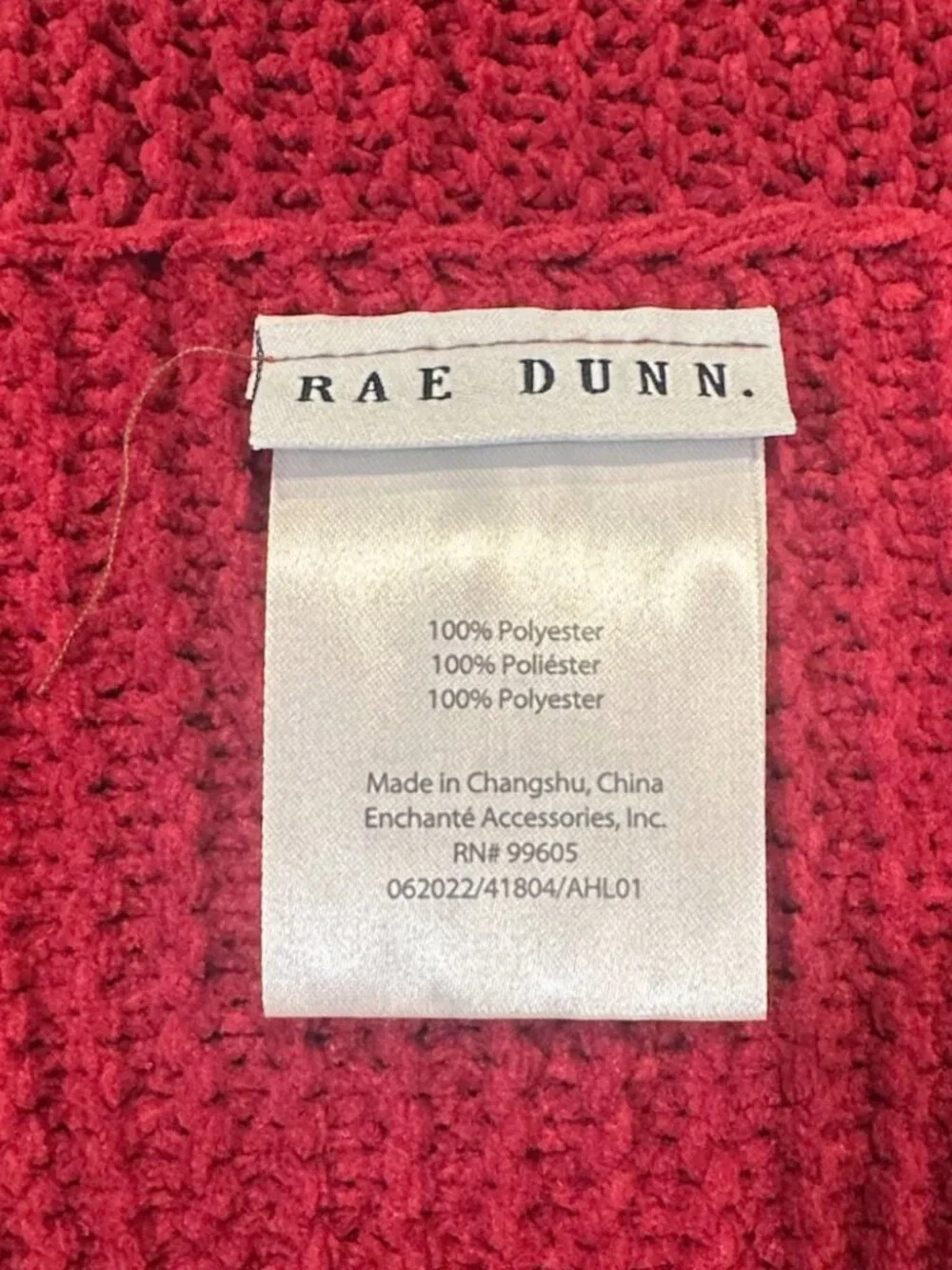 Rae Dunn Christmas Throw | Seude Patch Inscribed: MERRY | 50